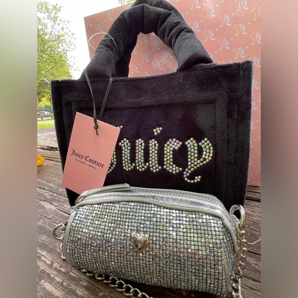 Juicy Couture Bag,Juicy Couture Black Tote and Silver Clutch Set - Picture 3 of 12